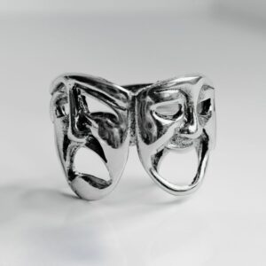 Silver Double-Sided Acting Symbol Ring