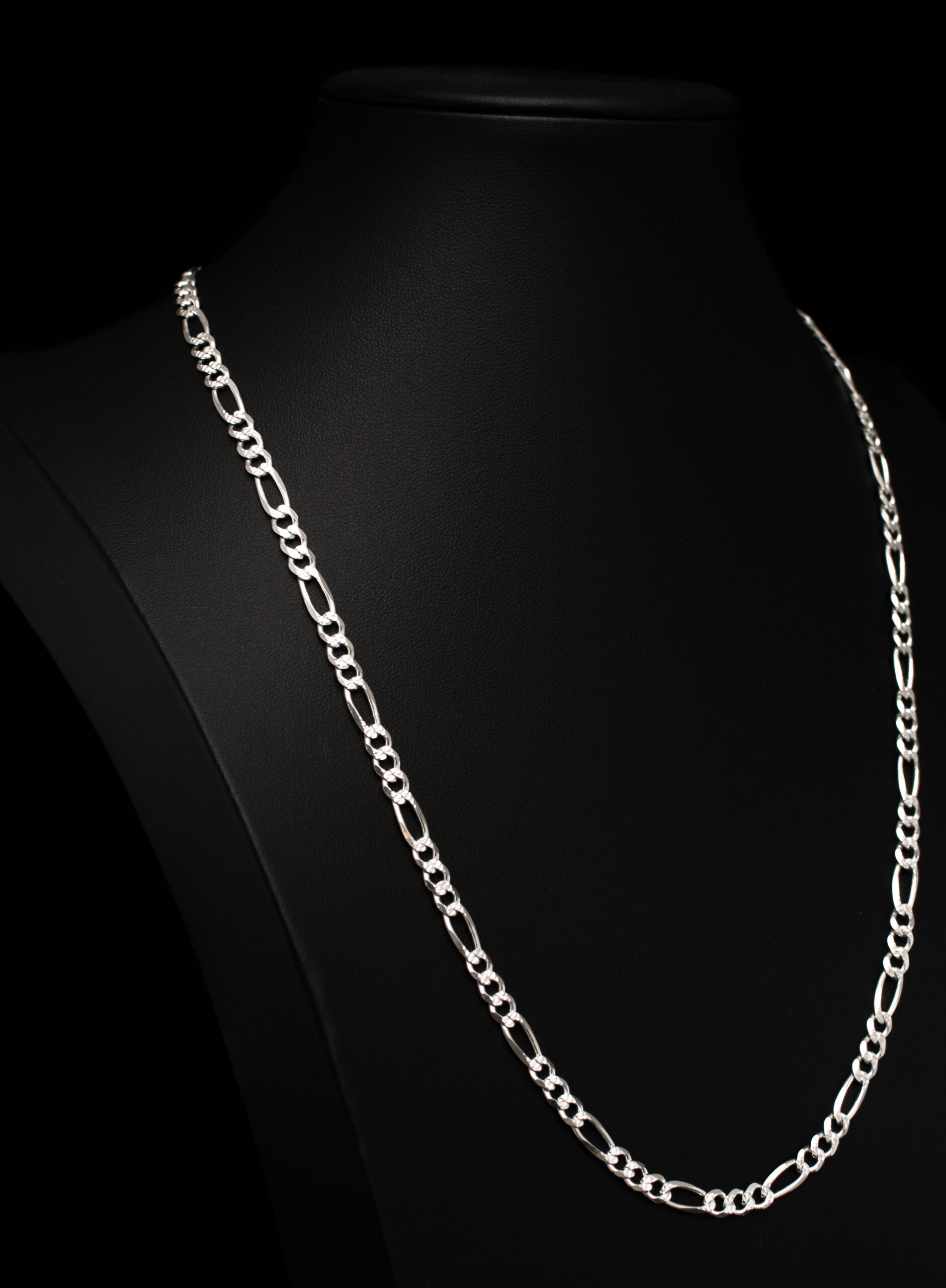 9.25 Silver Diamond-Cut Figaro Chain 5mm - Image 2
