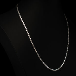 9.25 Silver Diamond Cut Valentino Link Chain 1mm